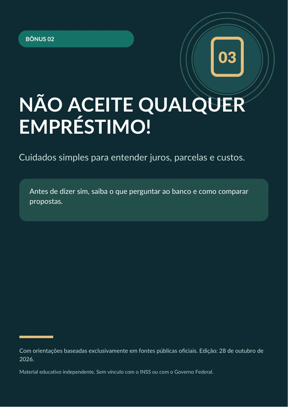 Capa real do bônus Não Aceite Qualquer Empréstimo